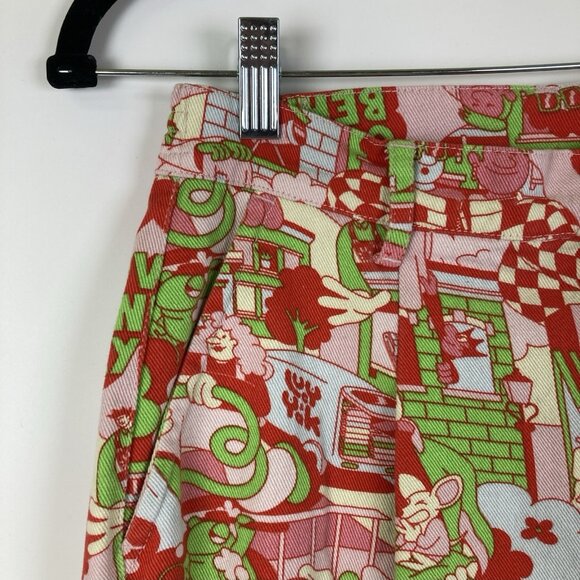 Lucy & Yak Baggy Wide Leg Graphic Pants Artist Print Size 28 L.E. Cole Distress - Picture 3 of 10